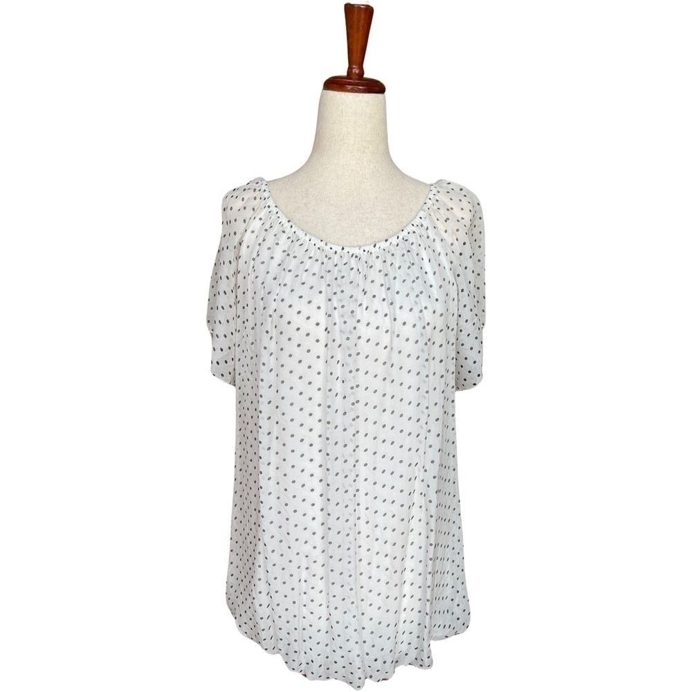 Luisa Ricci Italian Polka Dot Silk Top Size Large